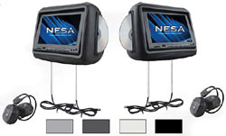 8.8" Pre-Loaded Universal Headrest Monitors w/DVD&2Headphones